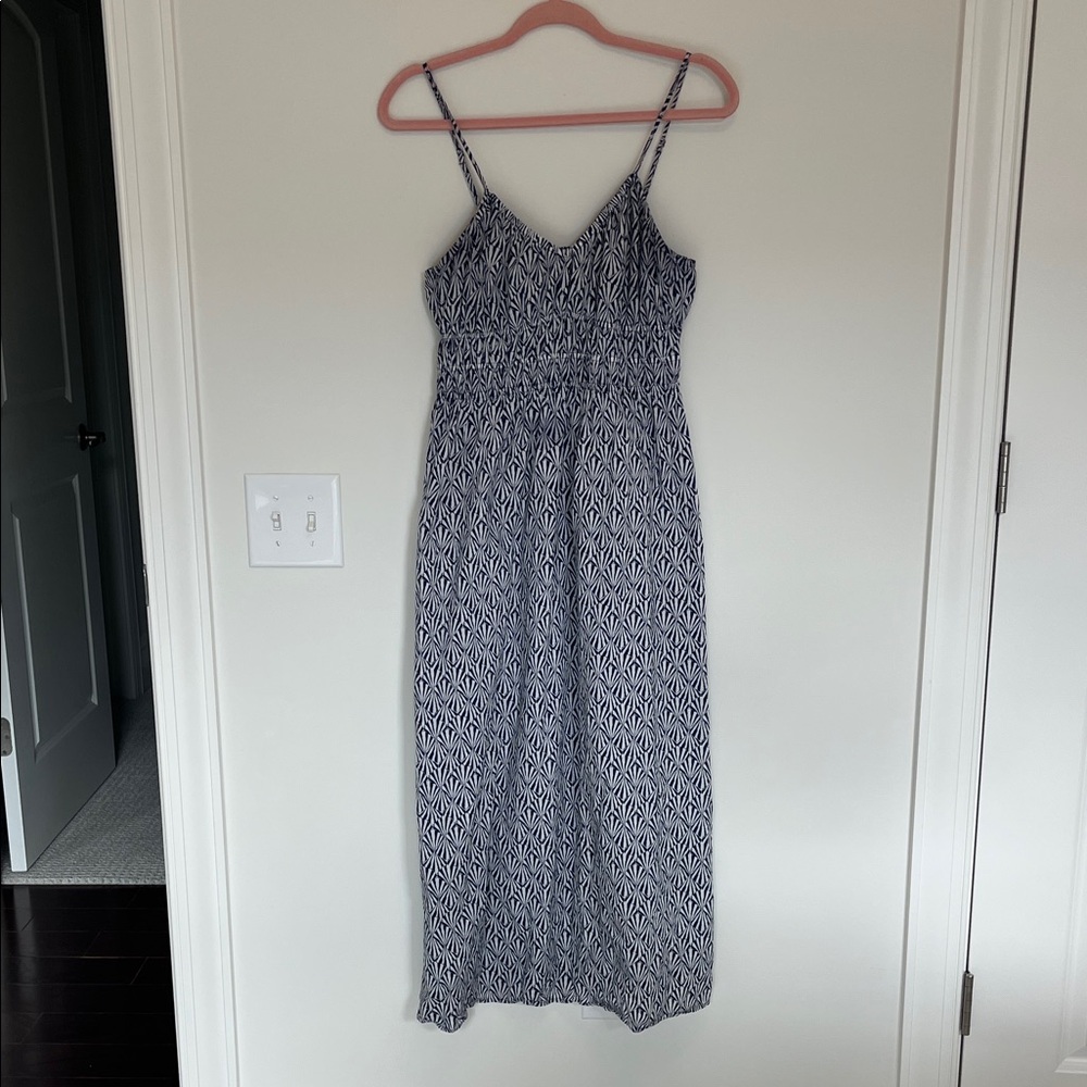 H&M Navy and White Patterned Maxi Dress